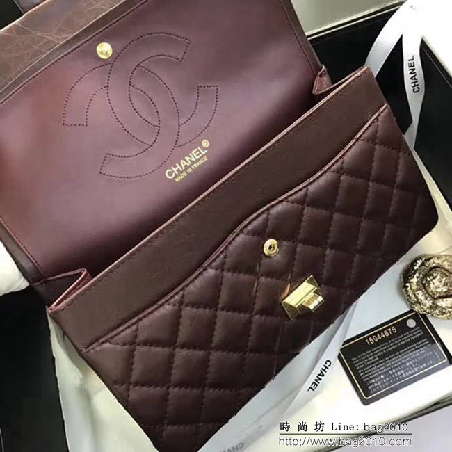 香奈兒CHANEL 226 進口大象紋胎牛皮金銀扣單肩斜挎鏈條包 DSC2031